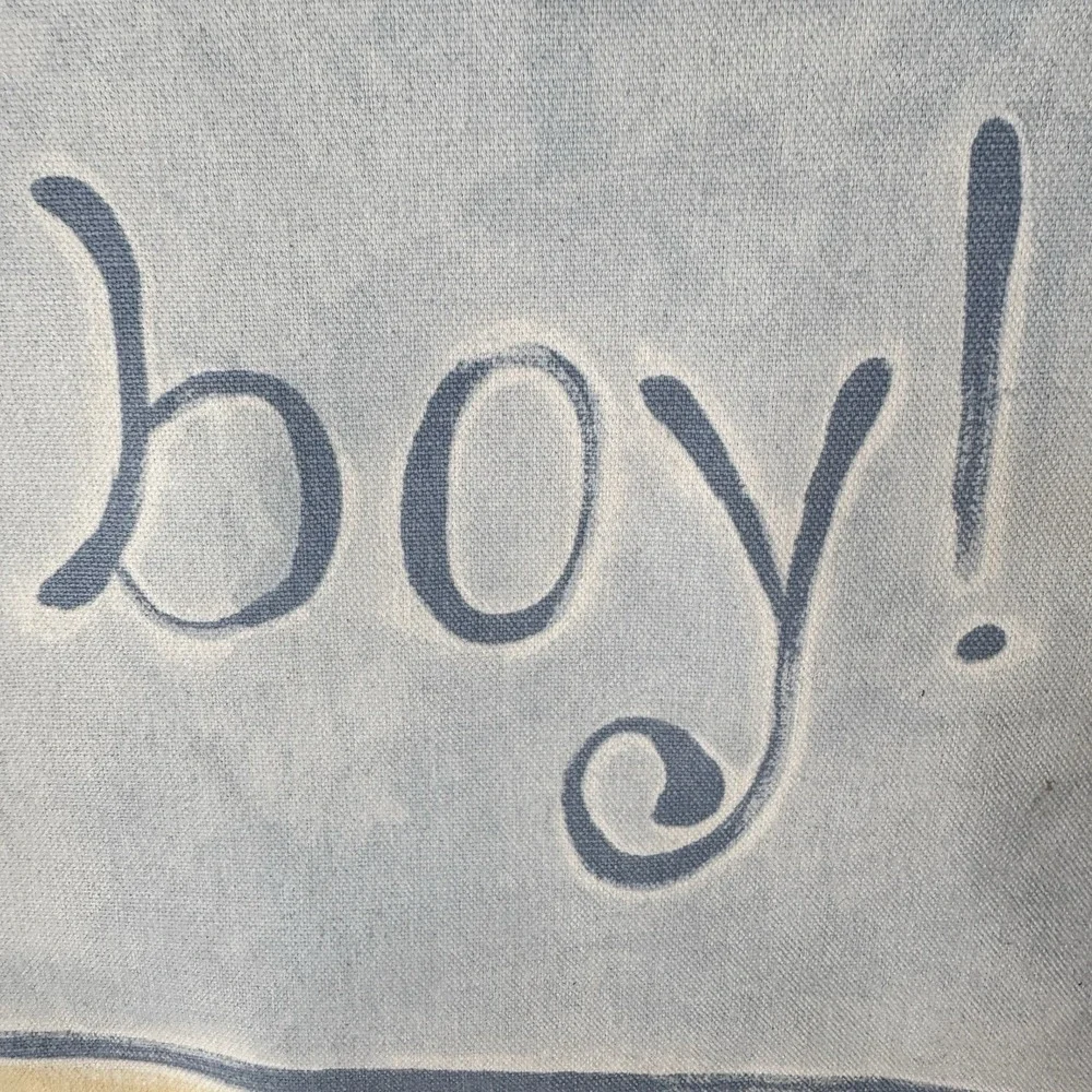 Vtg Y2k Pottery Barn Kids Baby Boy Sheep Canvas Wall Hanging‎ Art Banner Decor